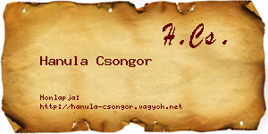Hanula Csongor névjegykártya